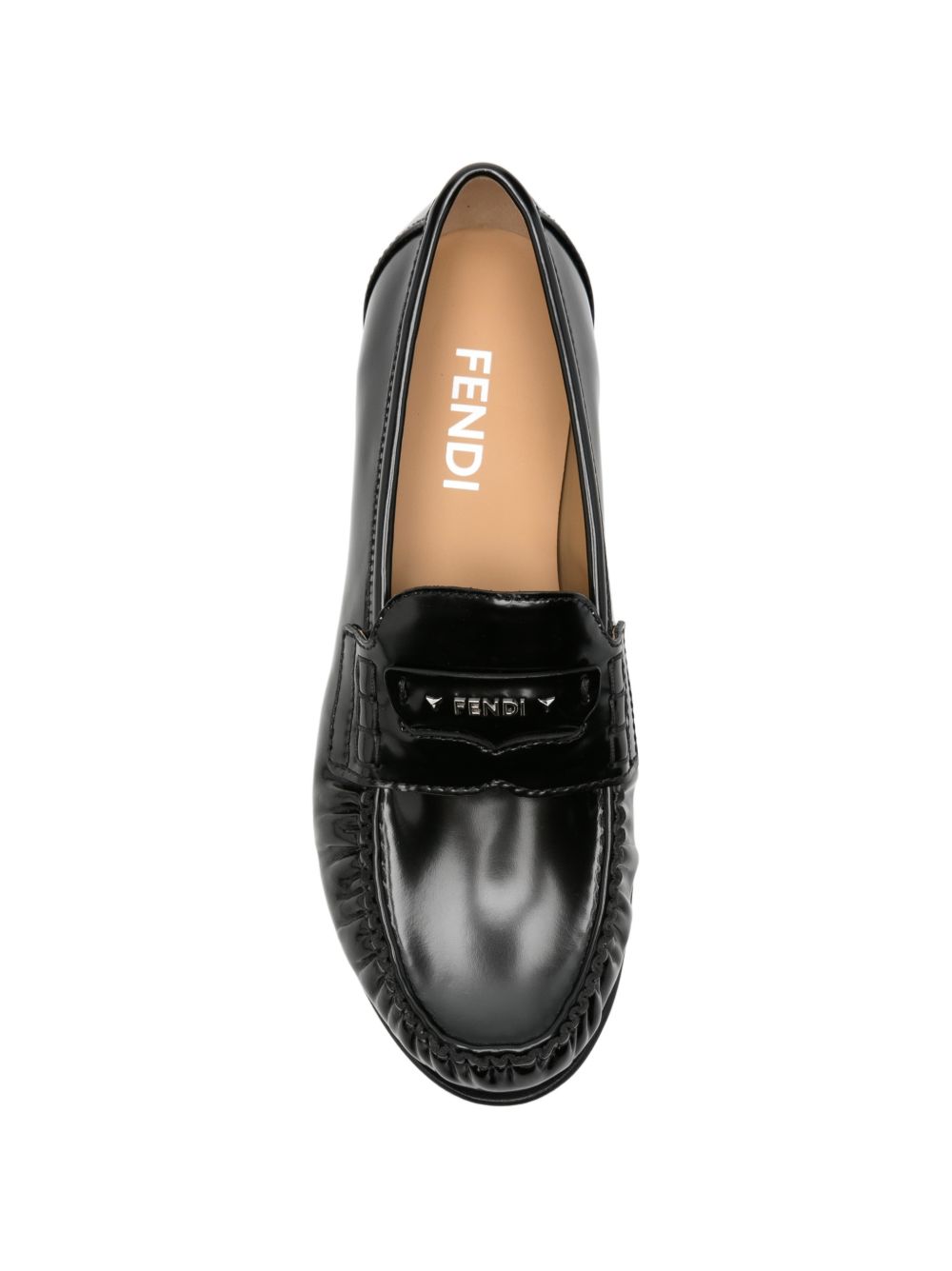 Fendi Scrunch Leather Loafers