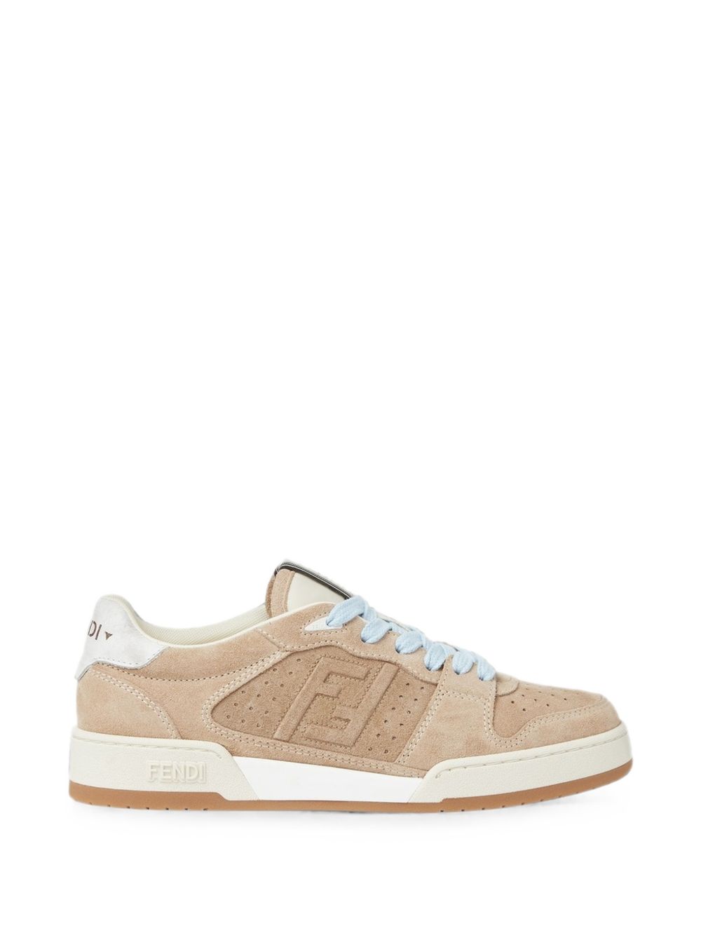 Fendi Match Leather Sneakers — Beige Suede
