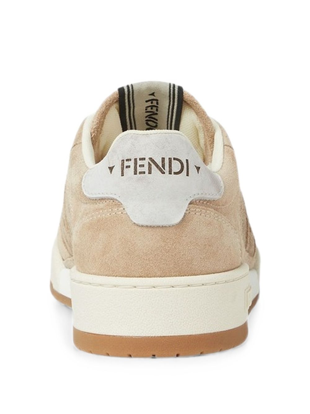 Fendi Match Leather Sneakers — Beige Suede