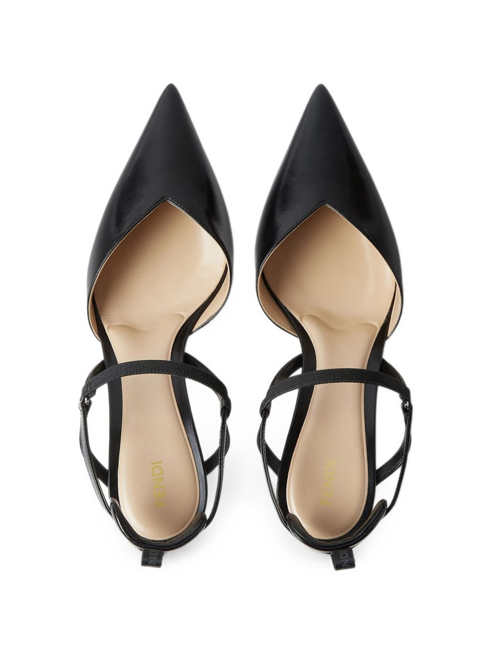 Fendi Colibrì Kitten-Heel Slingback Pumps — Black