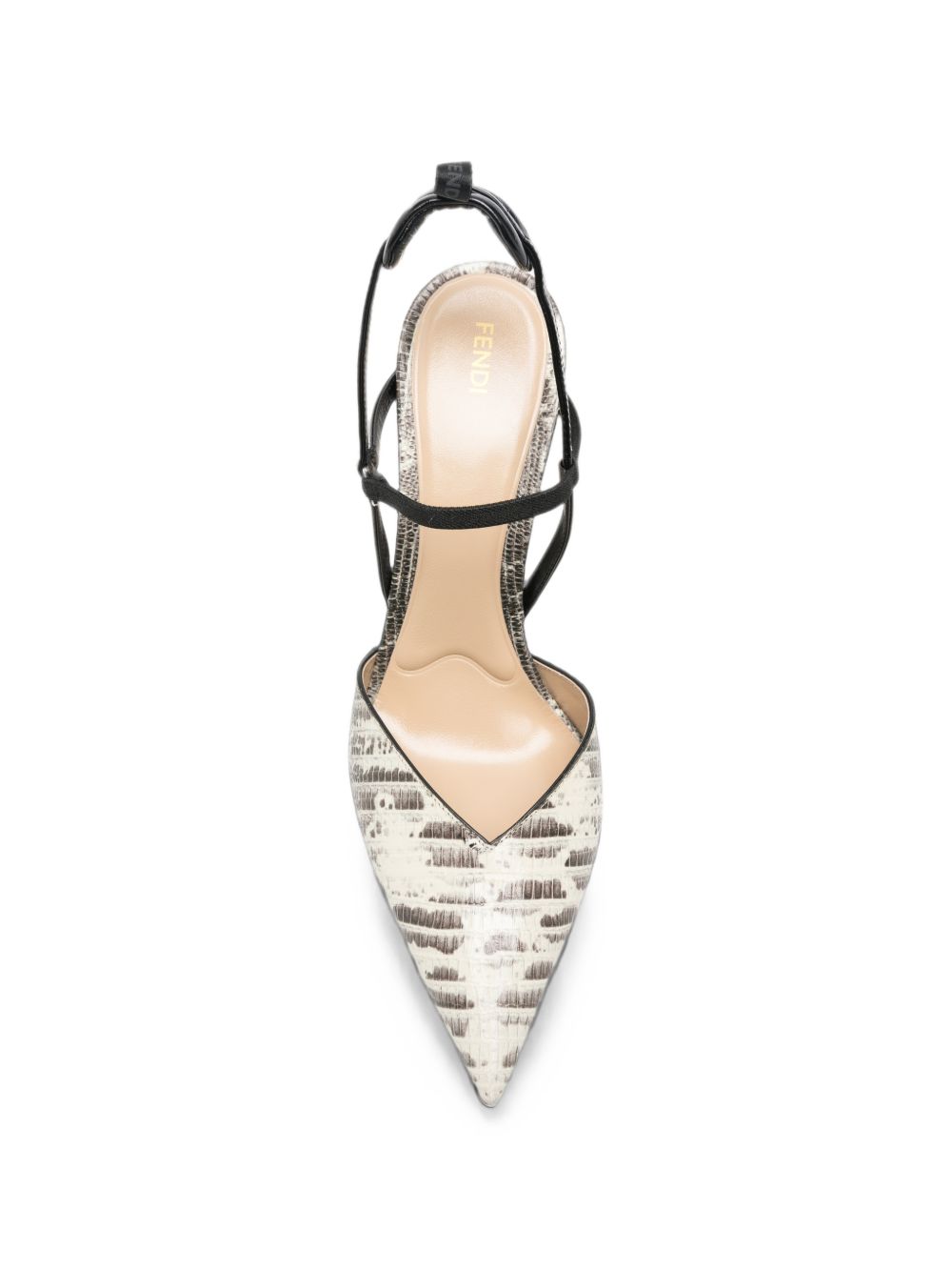 Fendi Colibrì Slingback Pumps — Beige Snake Print