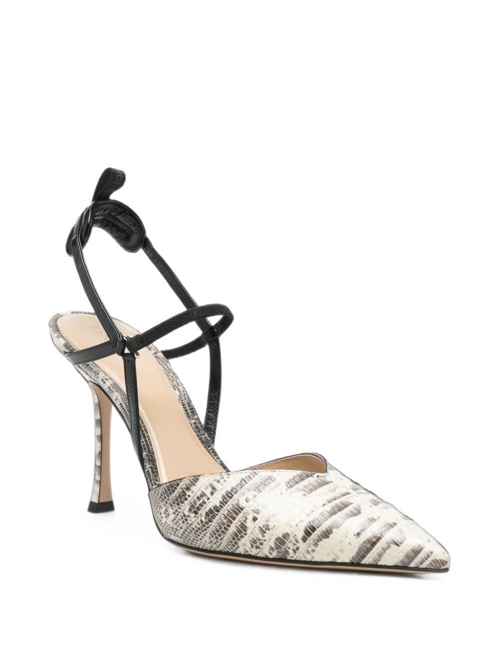 Fendi Colibrì Slingback Pumps — Beige Snake Print