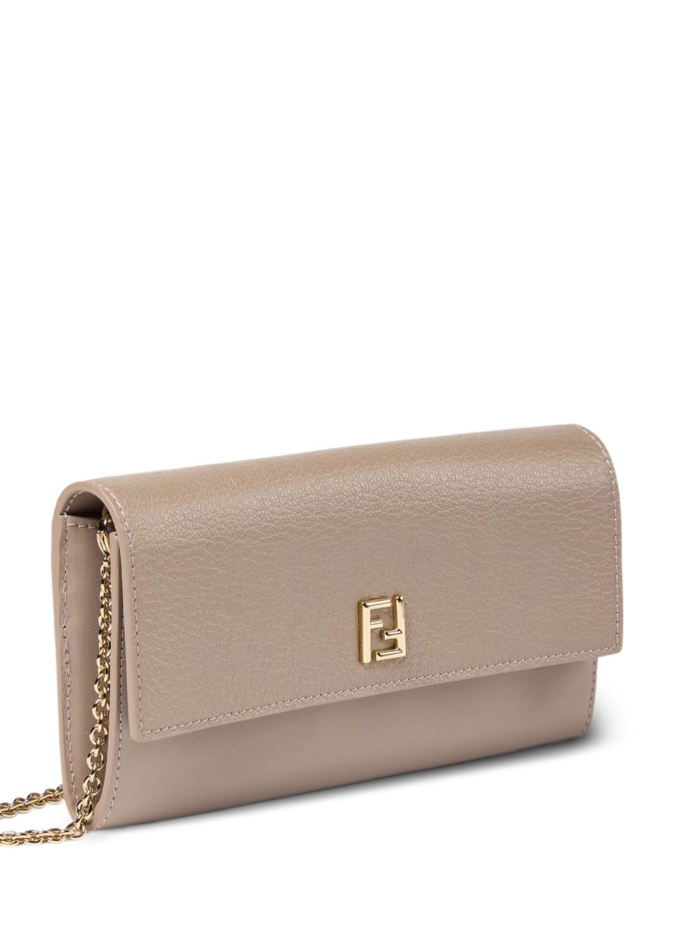 Fendi Leather Continental Wallet — Grey
