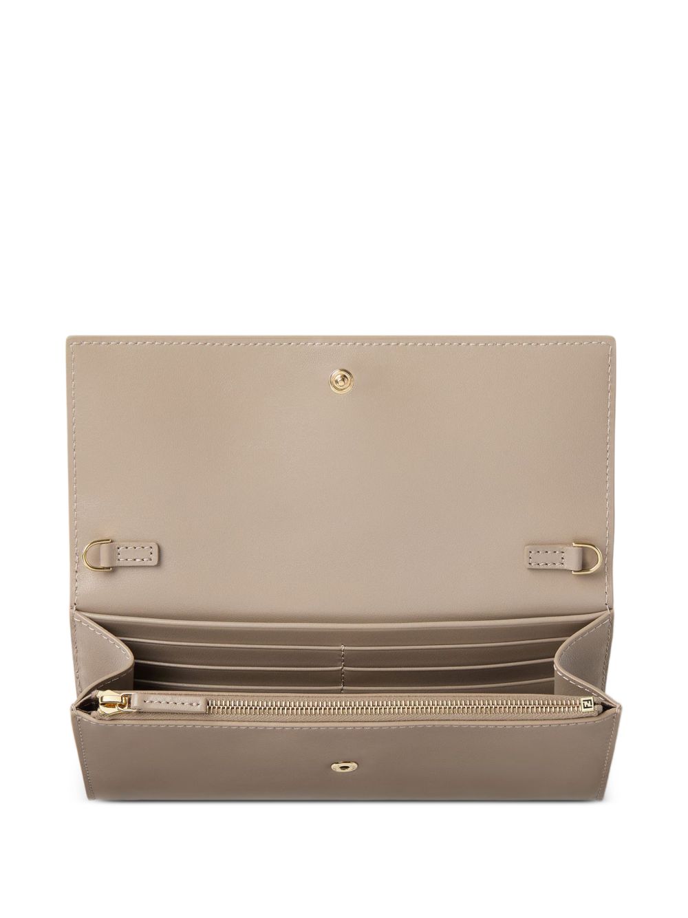 Fendi Leather Continental Wallet — Grey