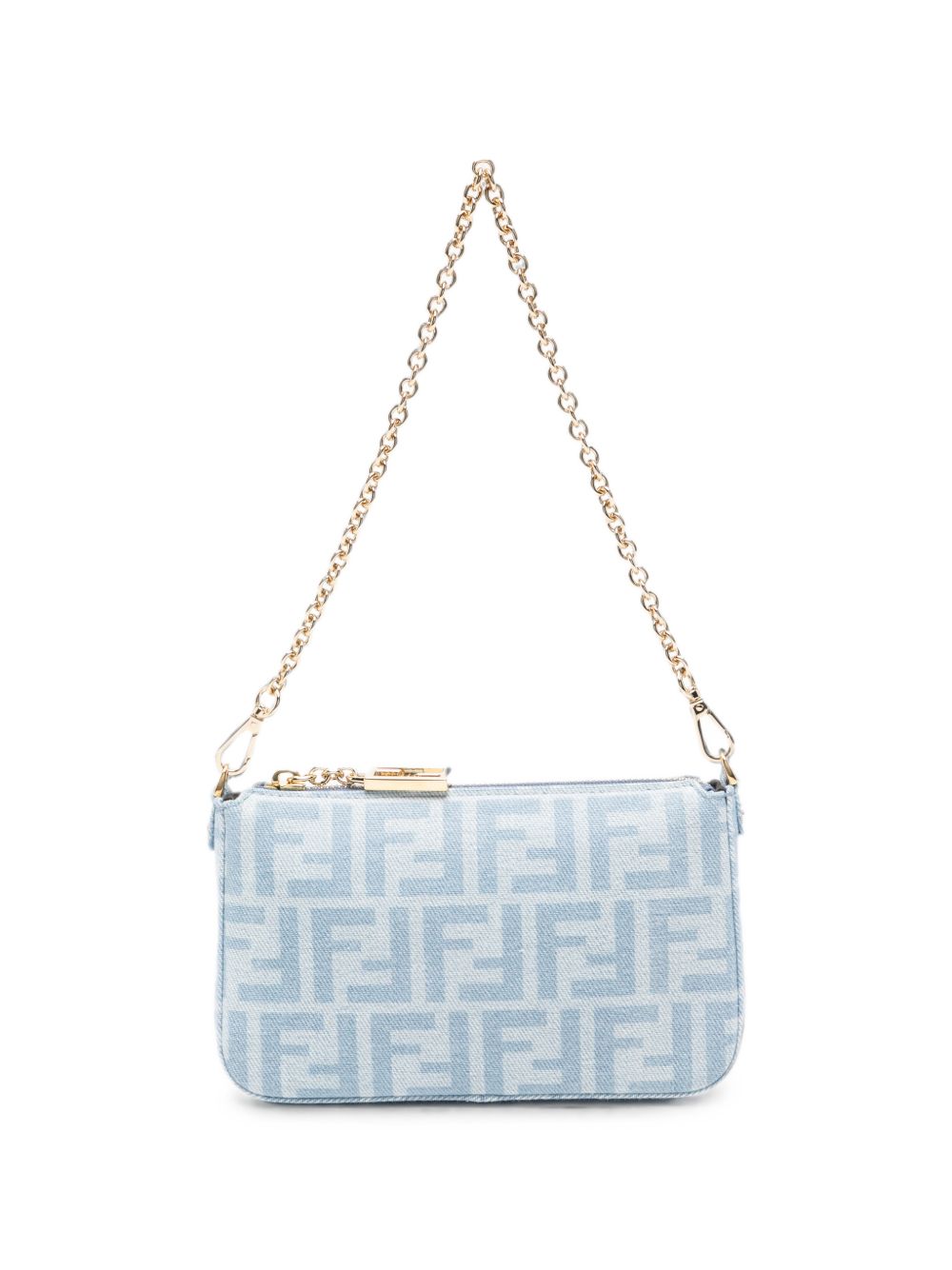 FENDI Mini Baguette Bag in Denim - Front