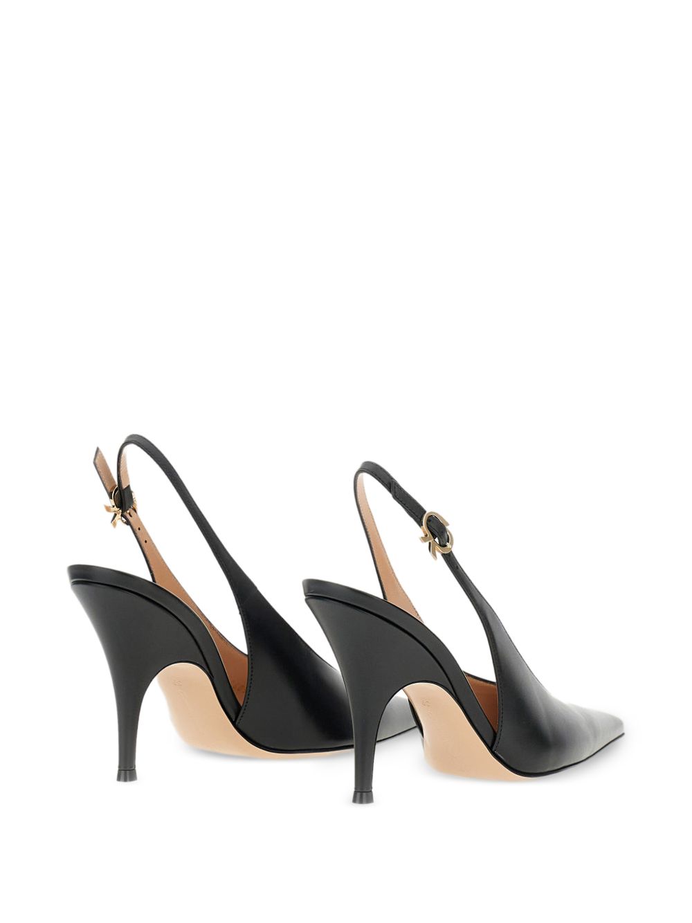 Gianvito Rossi Sofia Leather Slingback Pumps — Black