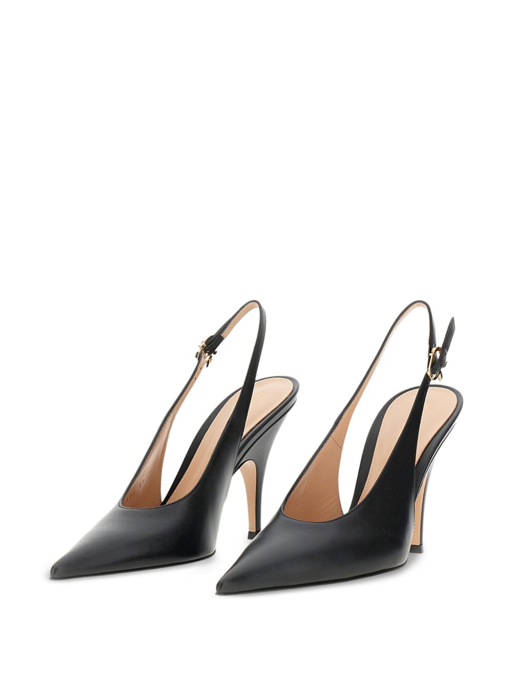 Gianvito Rossi Sofia Leather Slingback Pumps — Black