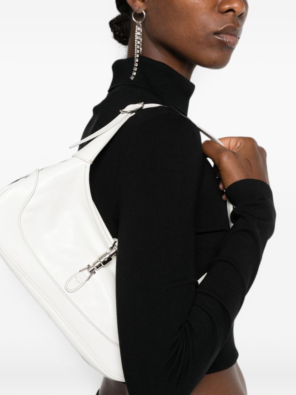 Gucci Jackie Slim Small Leather Shoulder Bag — White