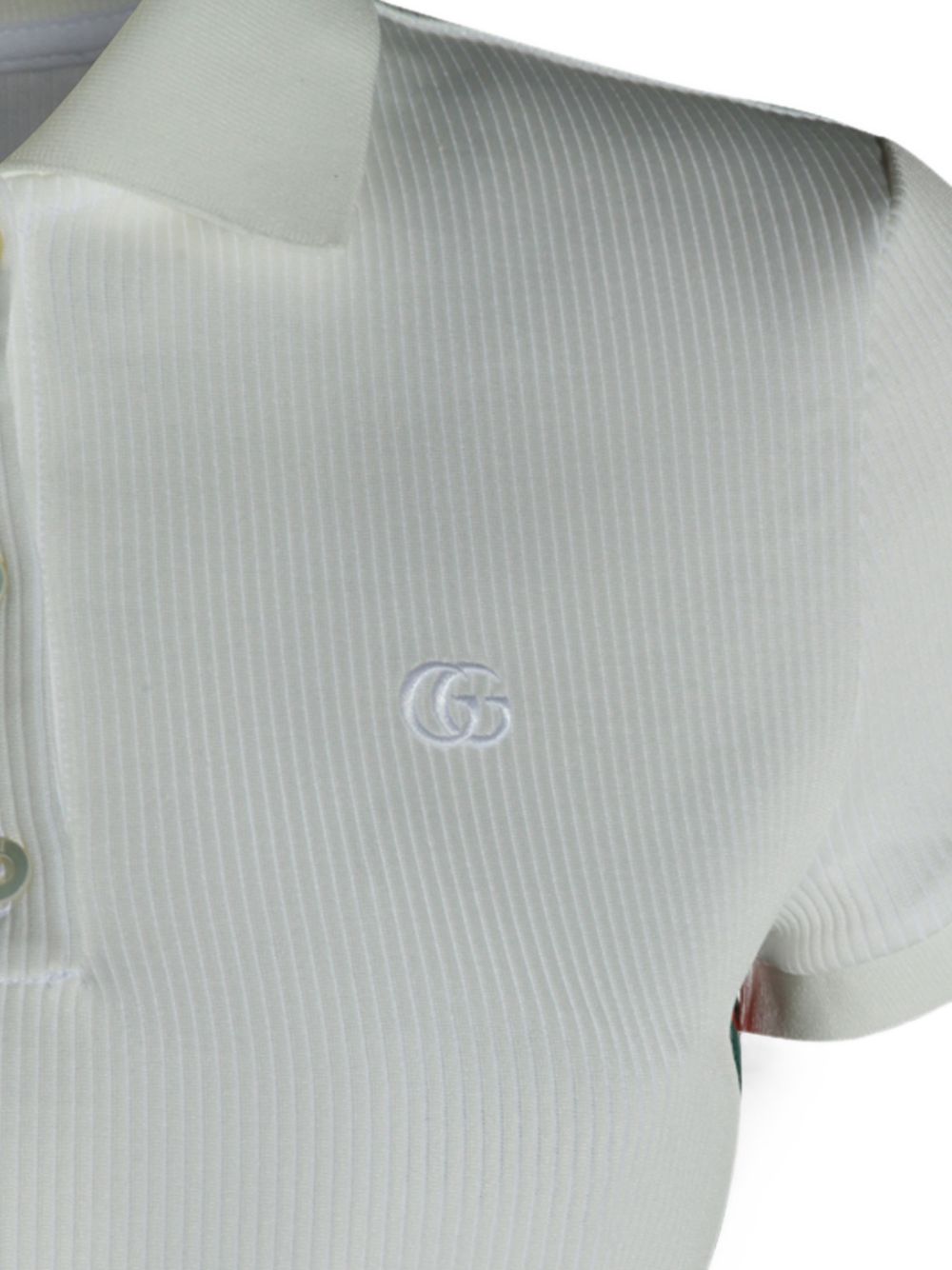 Gucci Web Detail Cotton Polo Shirt