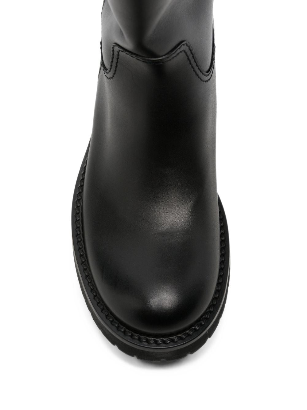 Gucci Web Detail Leather Boots