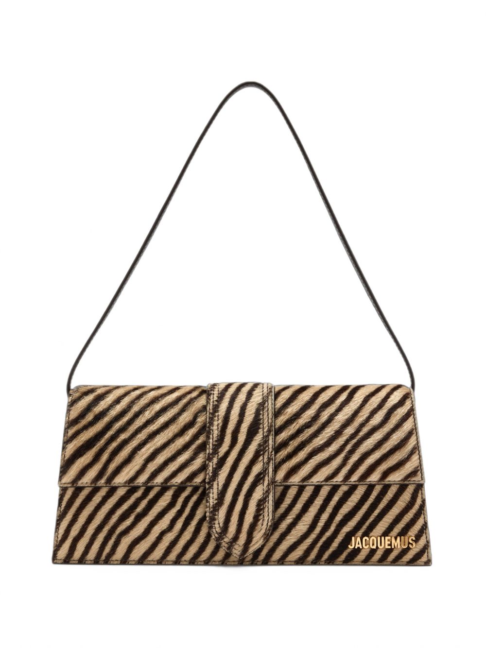 Jacquemus Le Bambino Long Leather Shoulder Bag — Zebra Print