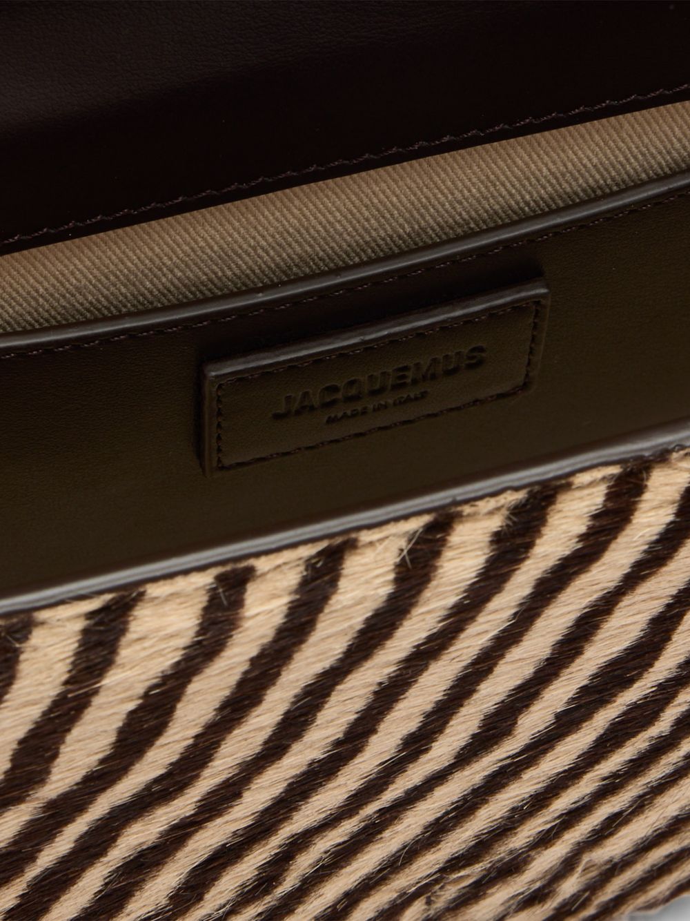 Jacquemus Le Bambino Long Leather Shoulder Bag — Zebra Print