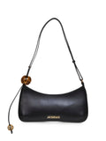 Jacquemus Le Bisou Perle Leather Shoulder Bag — Black