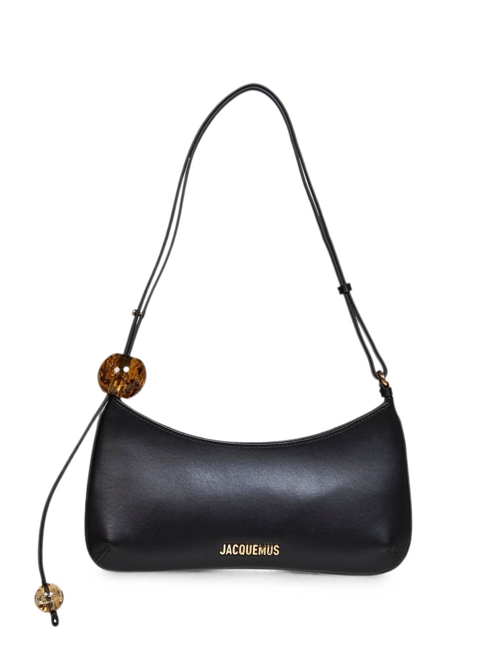 Jacquemus Le Bisou Perle Leather Shoulder Bag — Black