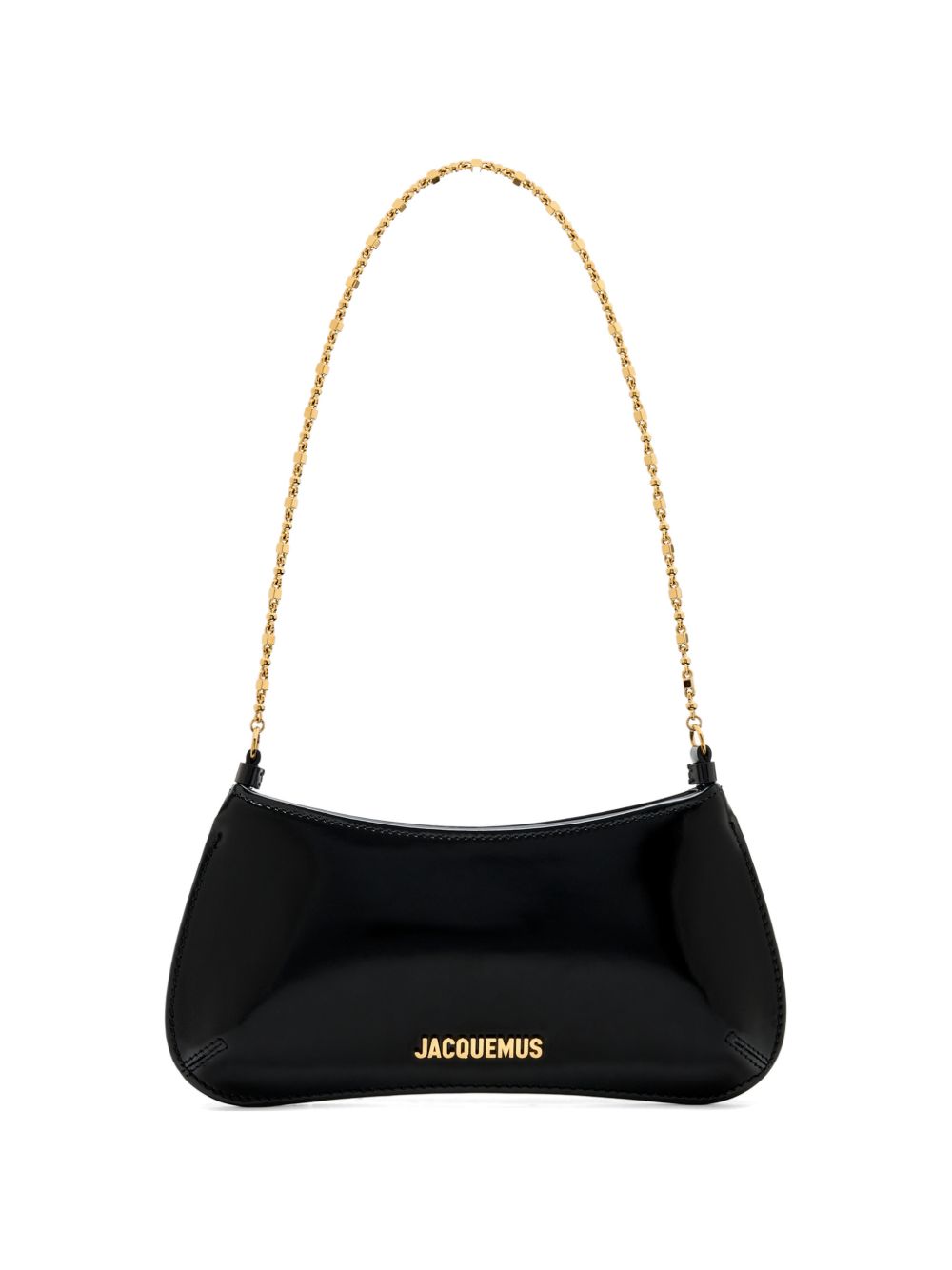 Jacquemus Le Petit Bisou Chaine Leather Shoulder Bag — Black