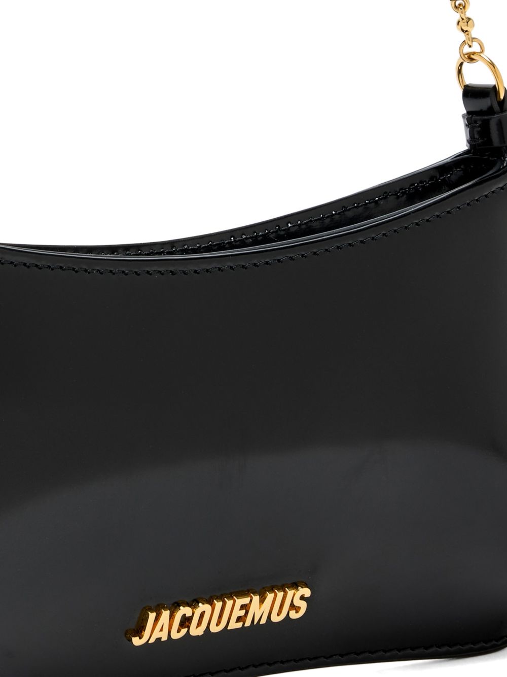 Jacquemus Le Petit Bisou Chaine Leather Shoulder Bag — Black