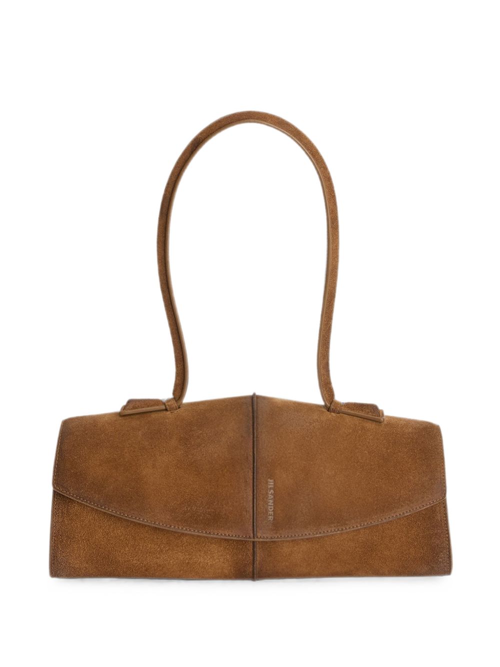 Jil Sander Linea Suede Leather Shoulder Bag — Brown