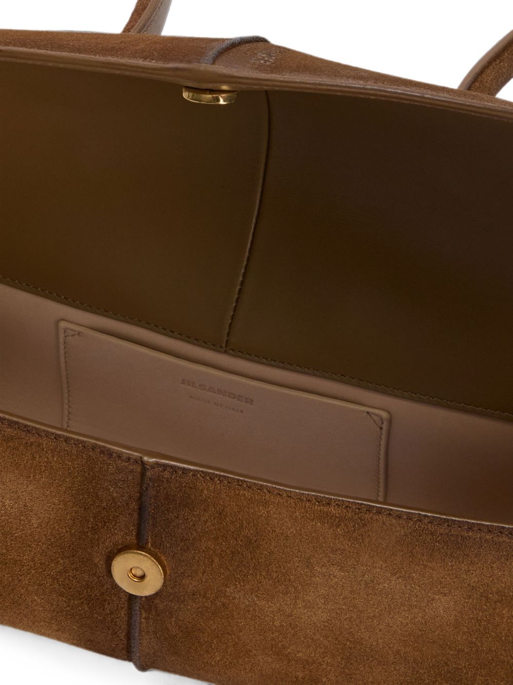 Jil Sander Linea Suede Leather Shoulder Bag — Brown
