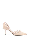 Jimmy Choo Aurelie Glittered Pumps — Powder Pink