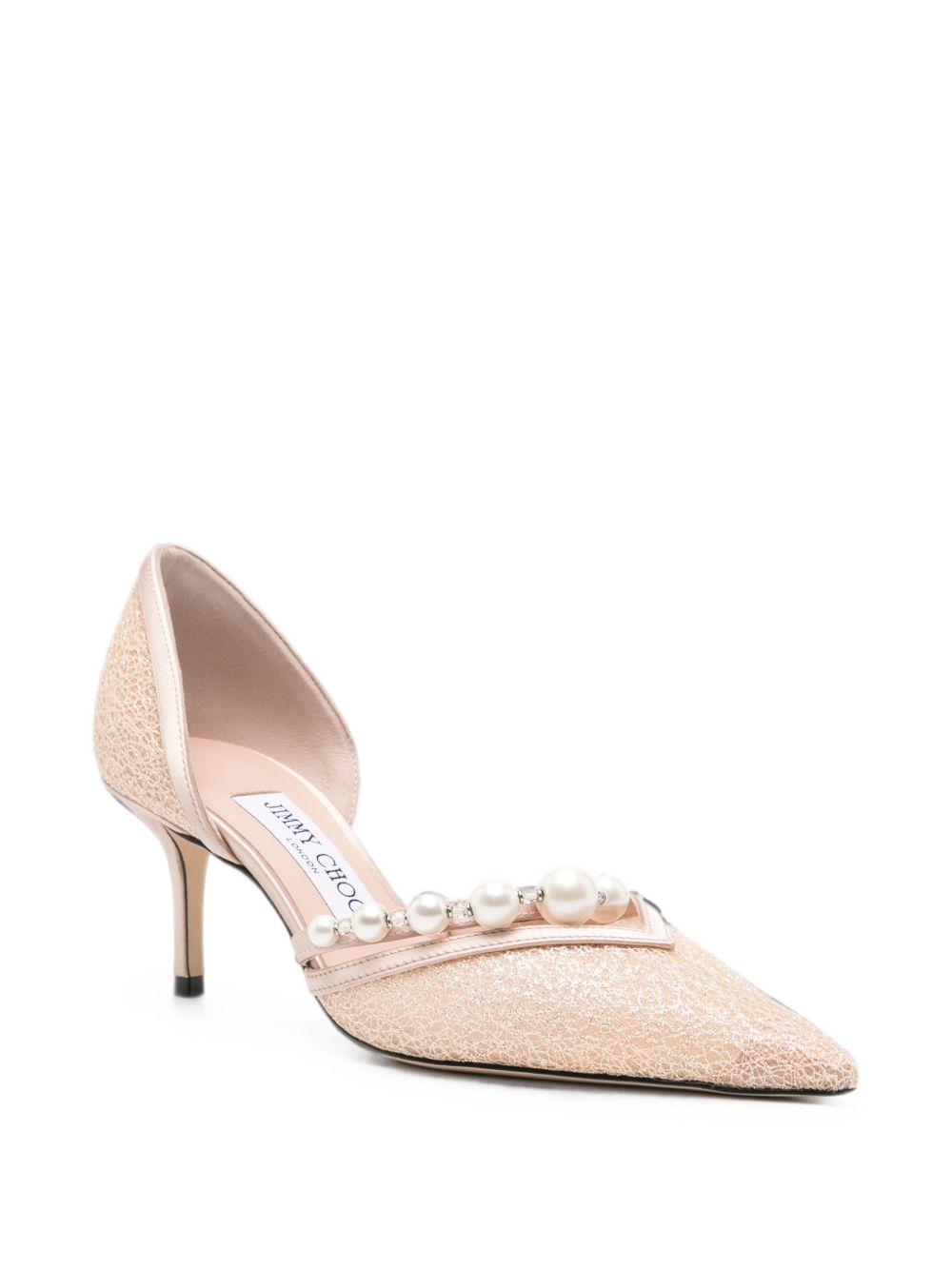 Jimmy Choo Aurelie Glittered Pumps — Powder Pink