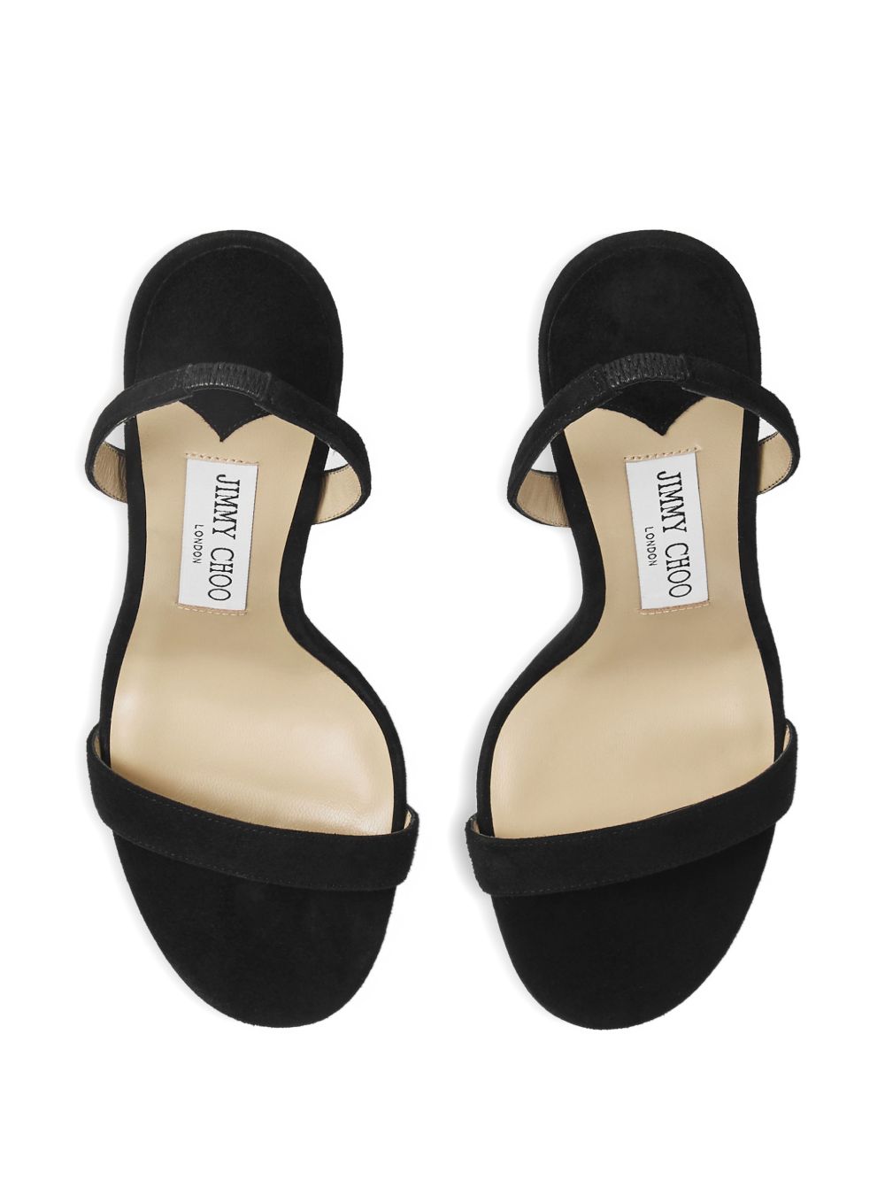 Jimmy Choo Jenn Suede Leather Sandals — Black