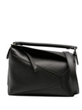 Loewe Puzzle Edge Small Leather Handbag — Black