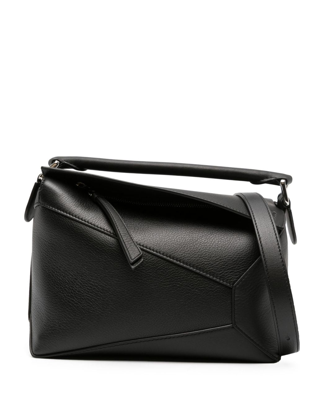 Loewe Puzzle Edge Small Leather Handbag — Black