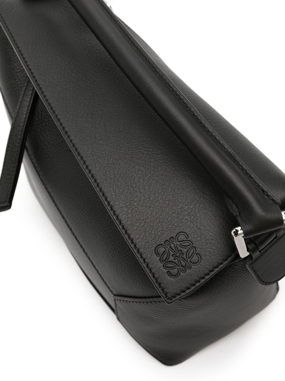 Loewe Puzzle Edge Small Leather Handbag — Black