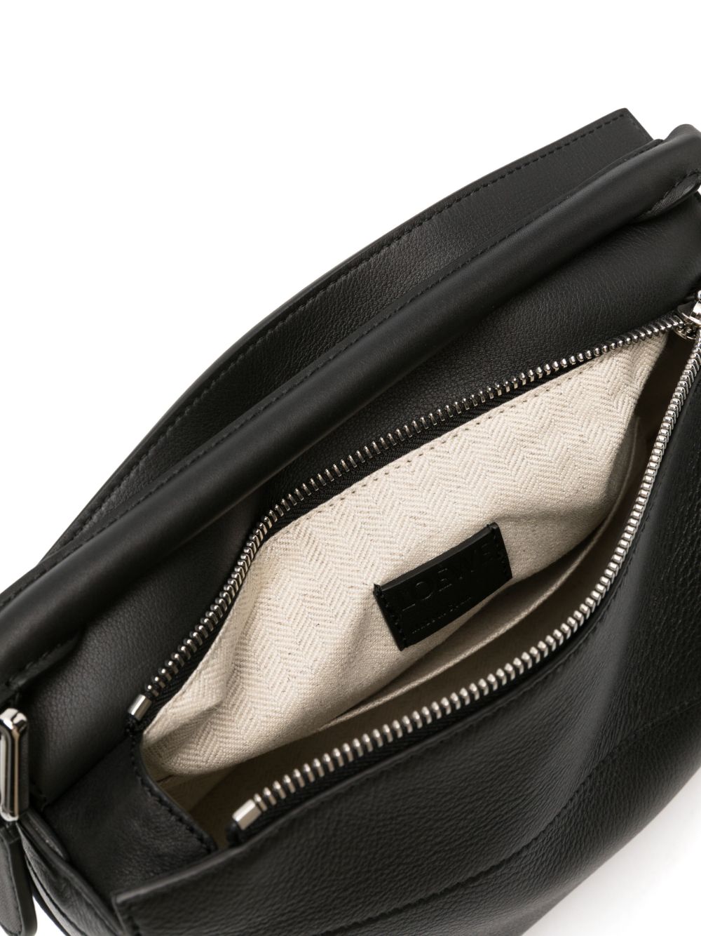 Loewe Puzzle Edge Small Leather Handbag — Black