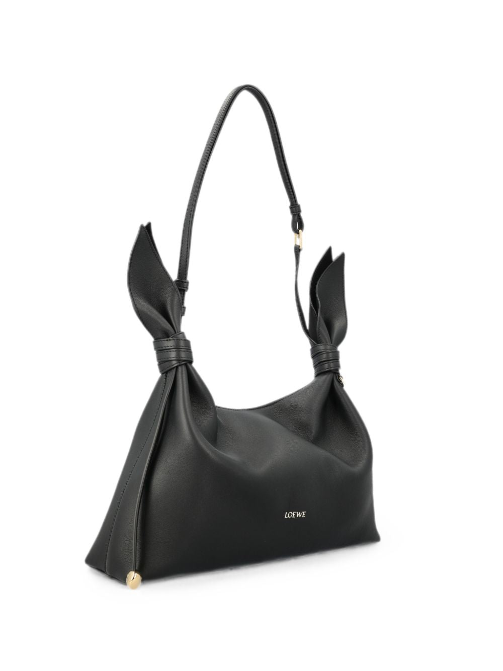 Loewe Scarf Medium Leather Shoulder Bag — Black
