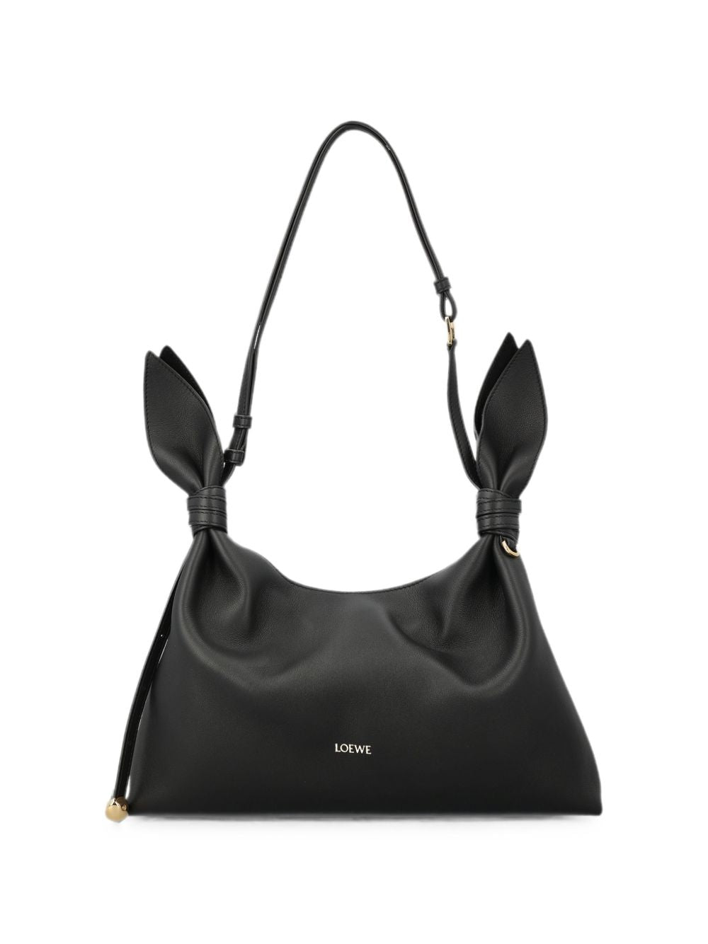 Loewe Scarf Medium Leather Shoulder Bag — Black