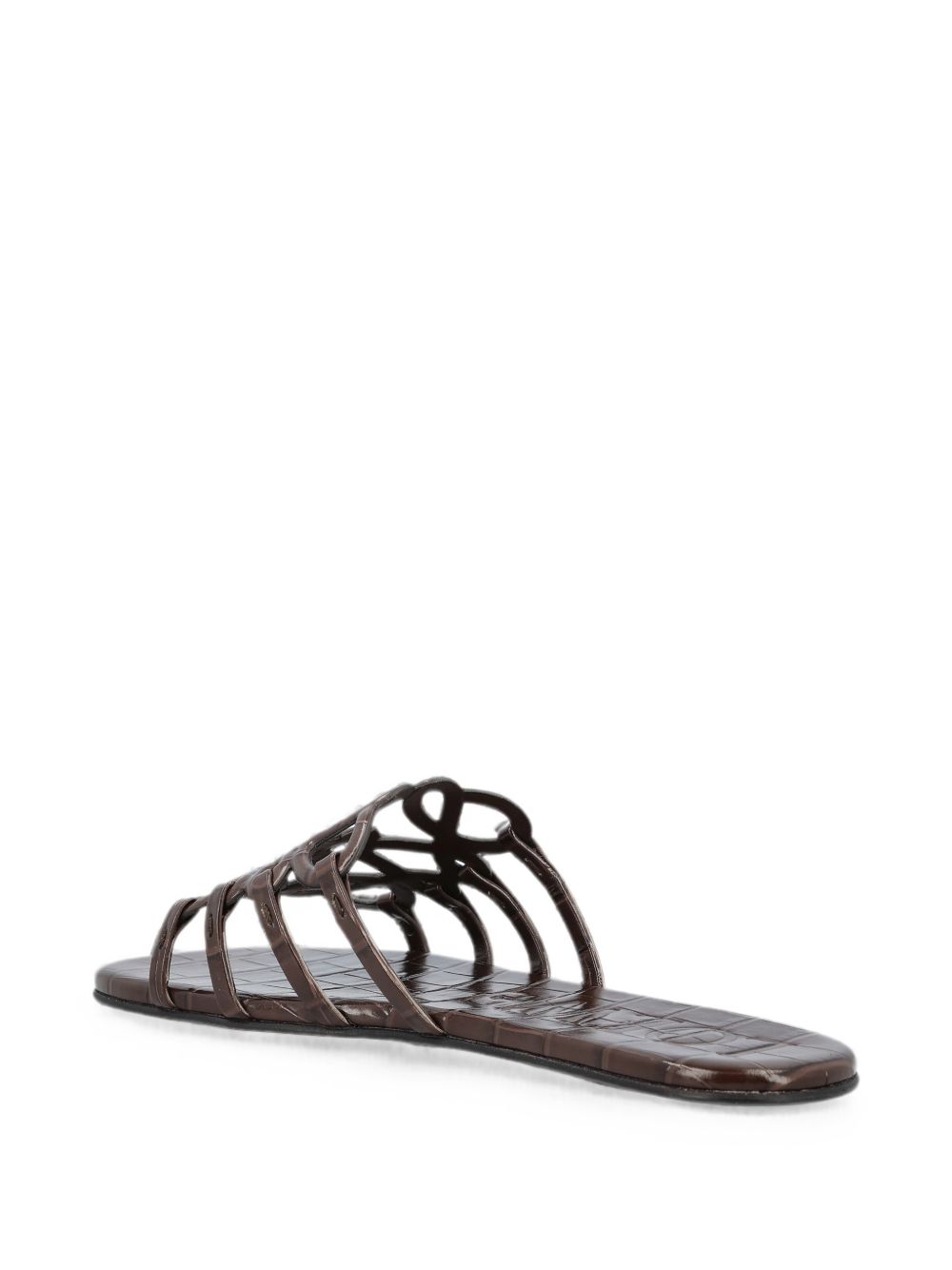 Loewe Petal Anagram Flat Sandals — Dark Brown