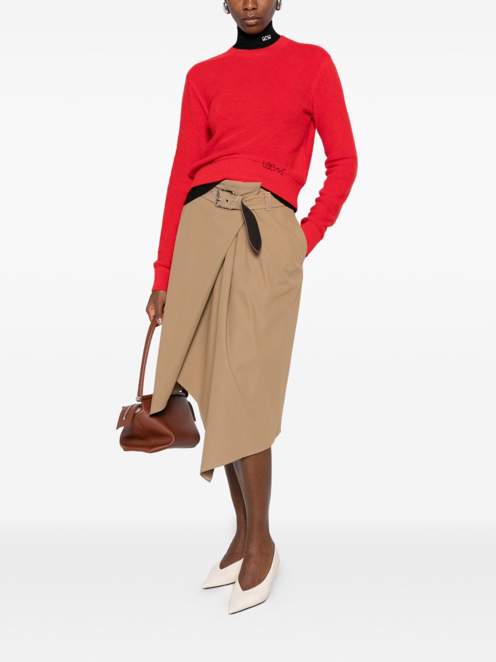 Loewe Logo Wool Sweater — Red