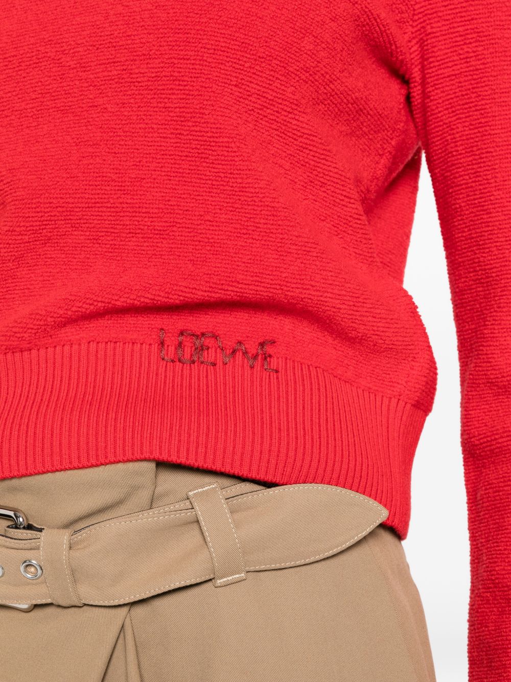 Loewe Logo Wool Sweater — Red