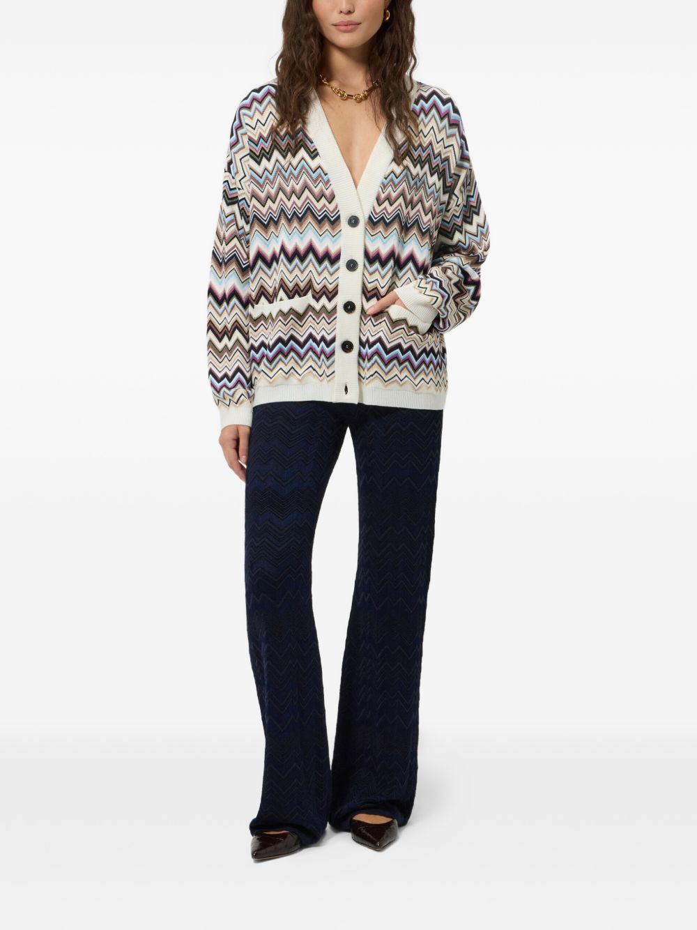 Missoni Wool Blend Cardigan — White