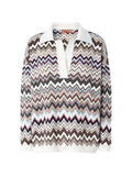 Missoni Zig Zag Motif Polo Shirt — White
