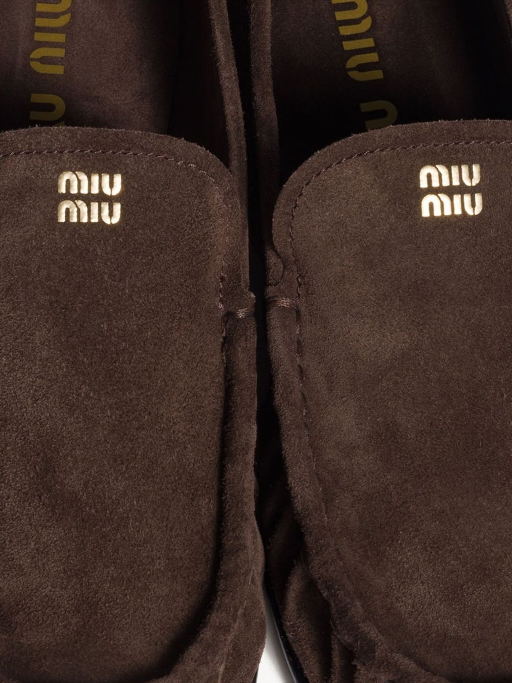Miu Miu Suede Leather Loafers — Dark Brown