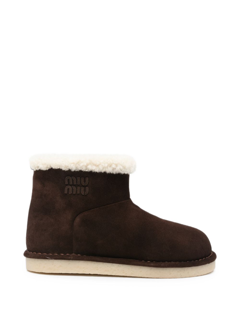 Miu Miu Suede Leather Boots — Brown