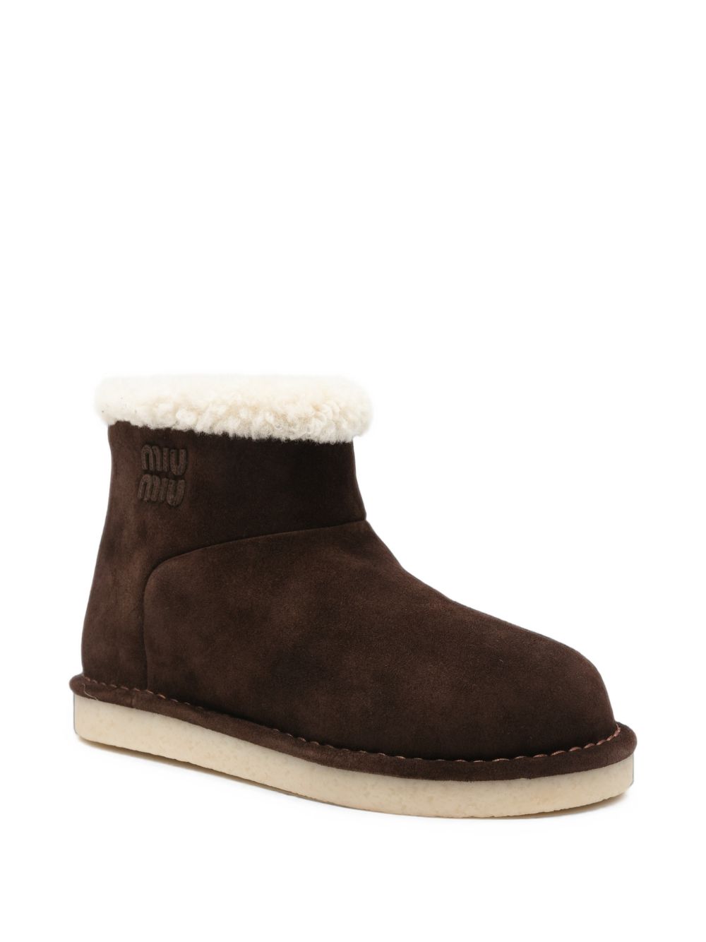 Miu Miu Suede Leather Boots — Brown