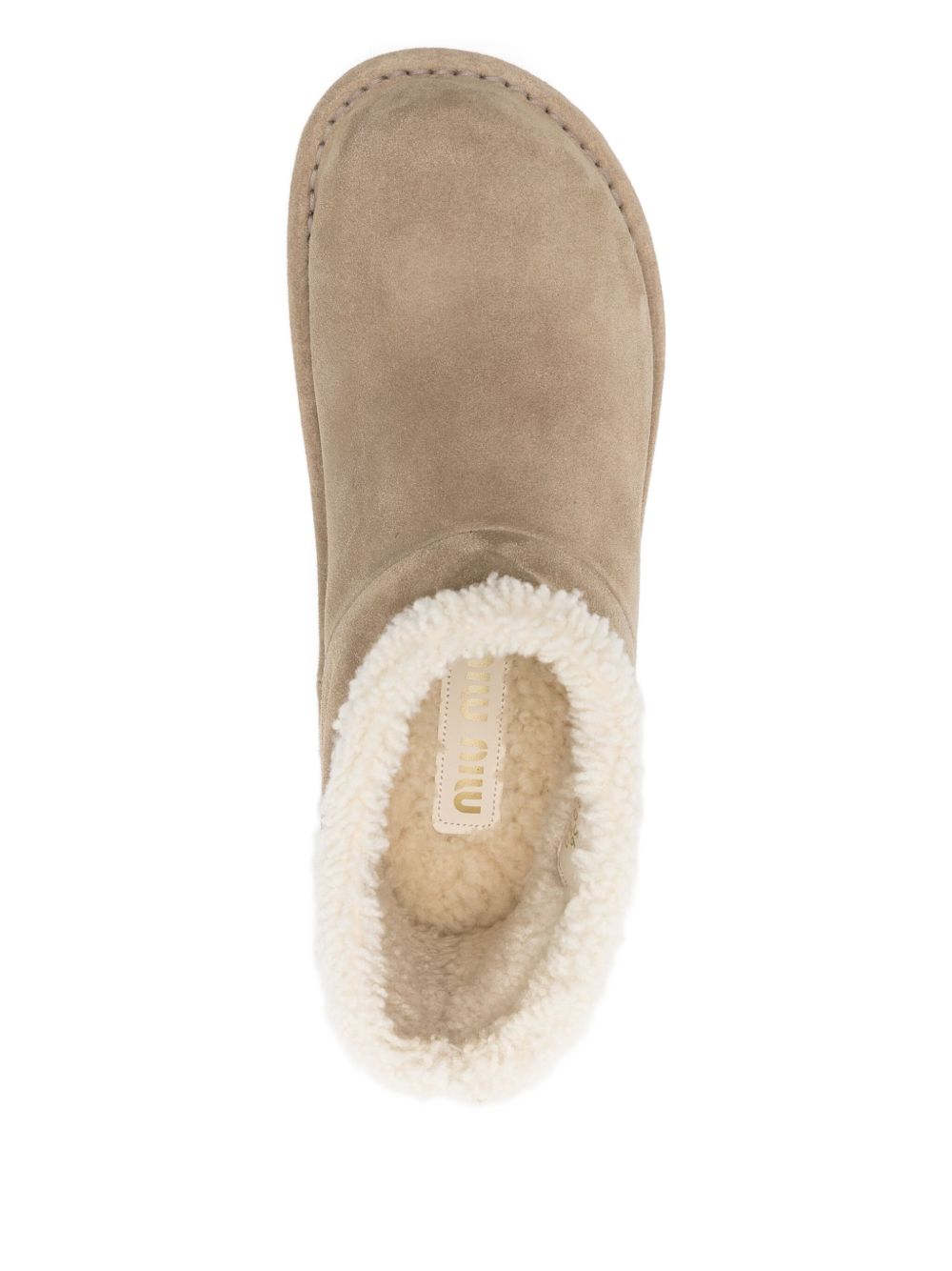 Miu Miu Suede Leather Boots — Beige