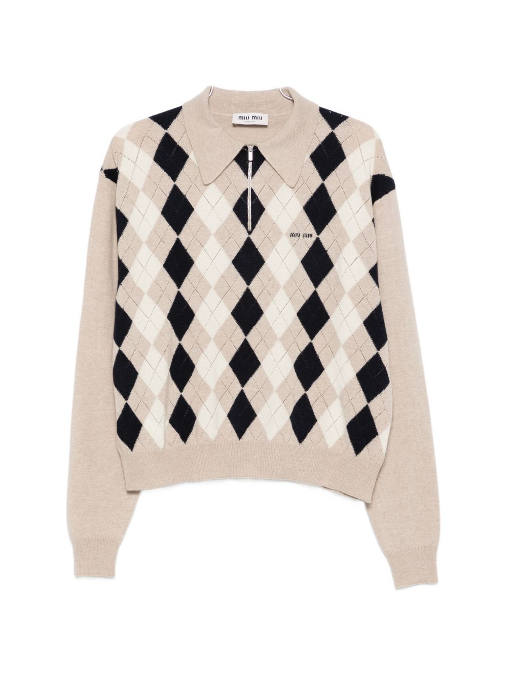Miu Miu Logo Cashmere Polo Shirt