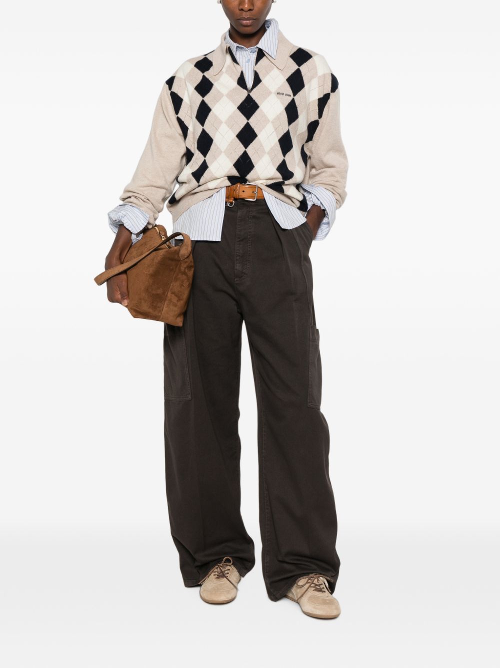 Miu Miu Logo Cashmere Polo Shirt