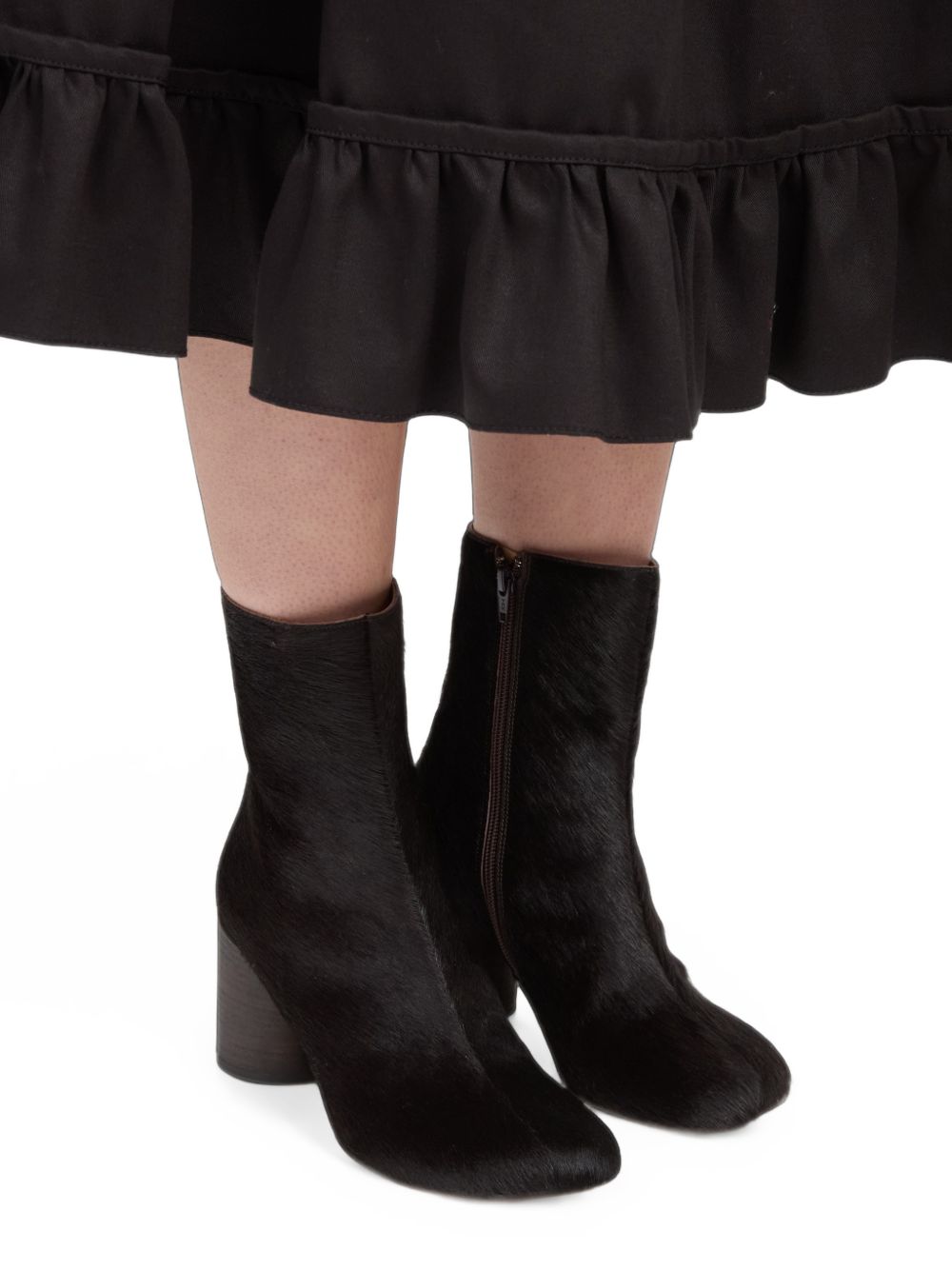 MM6 Maison Margiela Leather Ankle Boots — Black
