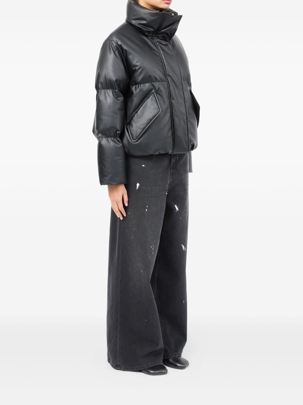 MM6 Maison Margiela Nylon Short Down Jacket — Black