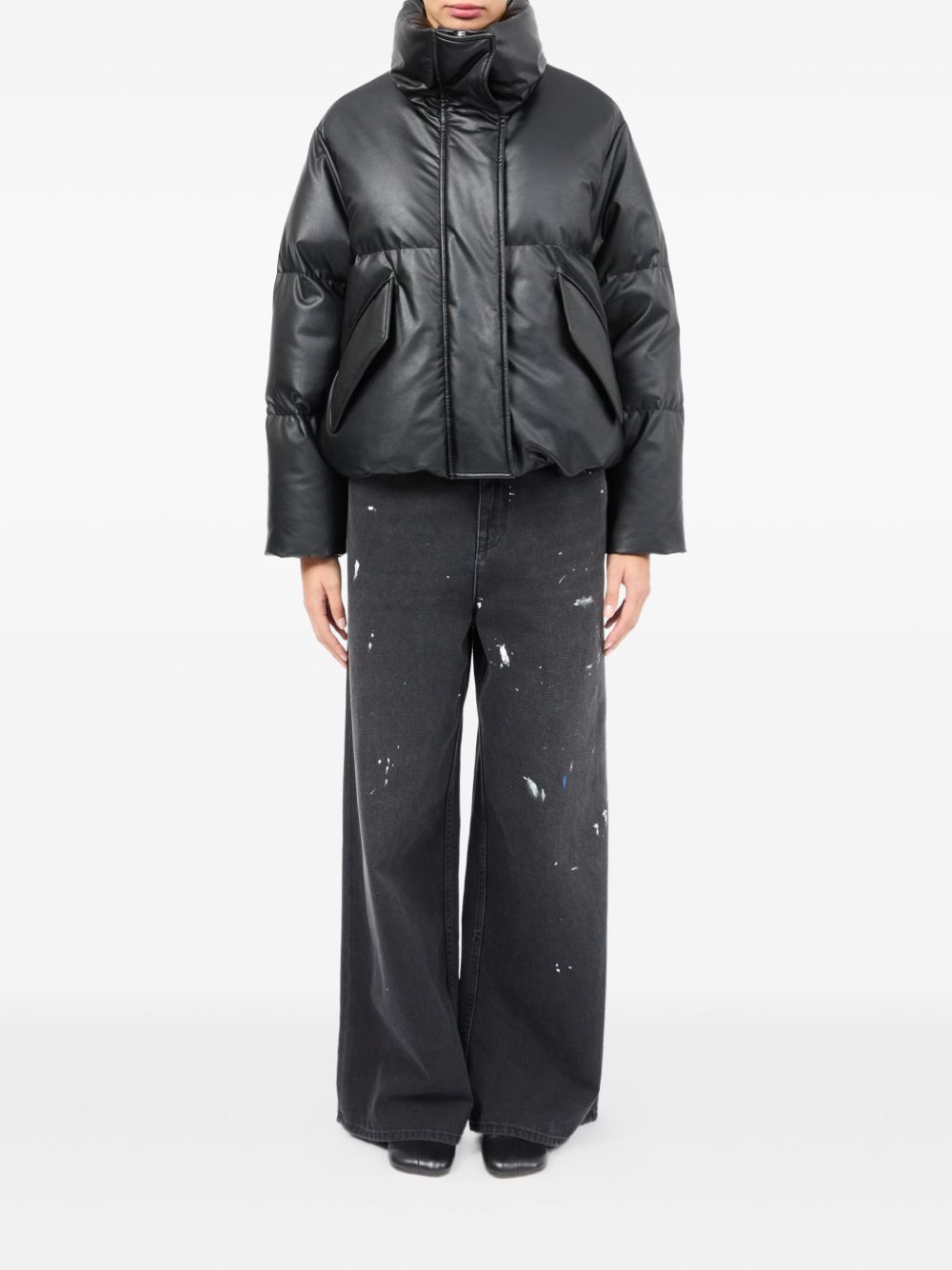 MM6 Maison Margiela Nylon Short Down Jacket — Black