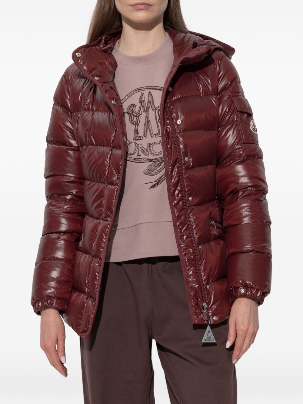 MONCLER Barante Down Jacket - Burgundy