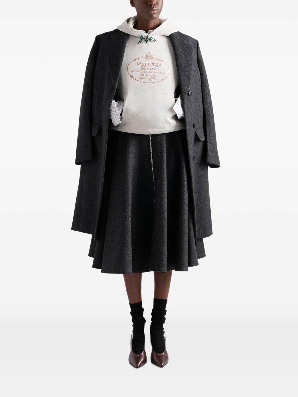 Prada Logo Cotton Hoodie