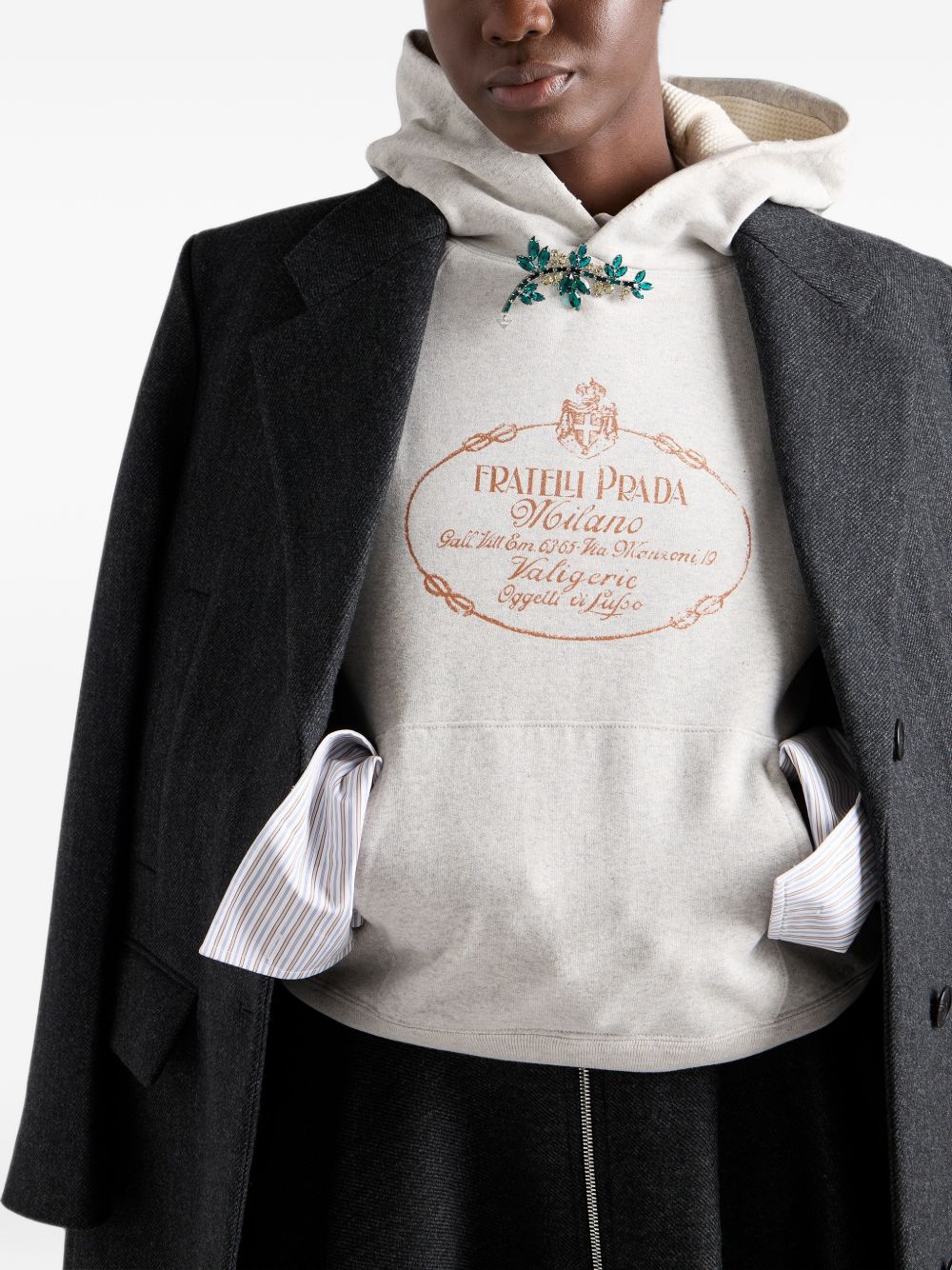 Prada Logo Cotton Hoodie