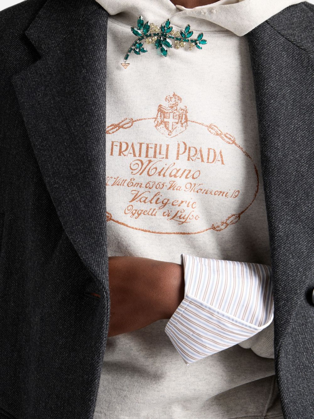 Prada Logo Cotton Hoodie
