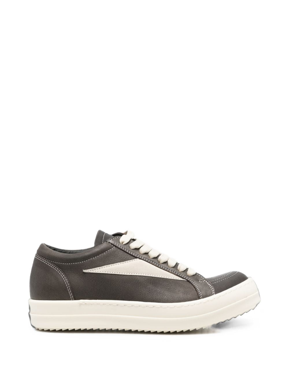 Rick Owens Leather Sneakers — Dark Grey